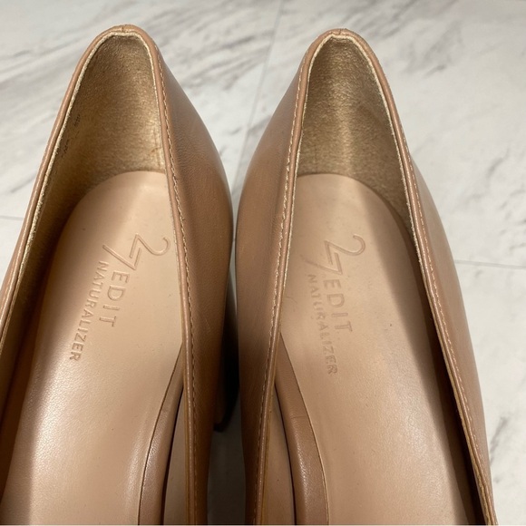 27 Edit Licia Tan Leather Pointy Toe Pump 9M - Picture 14 of 16